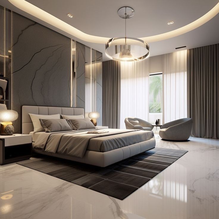 Hypoallergenic WPC walls in a bedroom, resistant to dust and mold for healthier sleep