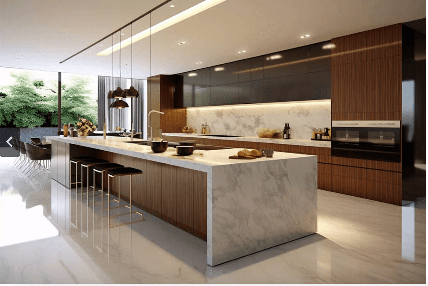 Close-up of matte-finish WPC panels in a kitchen, resistant to grease and food splatters