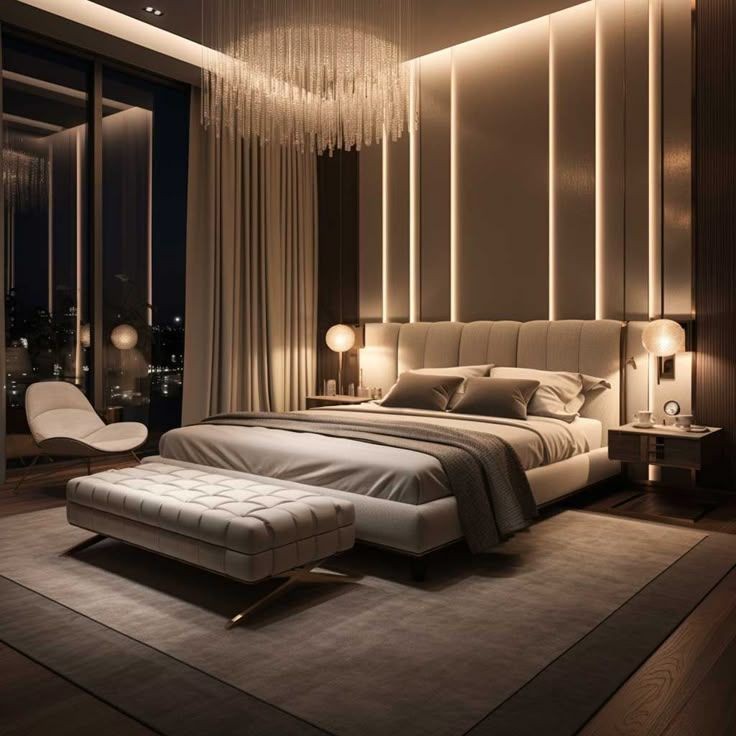 Eco-friendly WPC panels made from recycled materials in a calming, minimalist bedroom