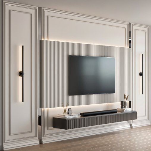 Multi-purpose WPC TV wall doubling as a room divider in an open-concept GTA loft