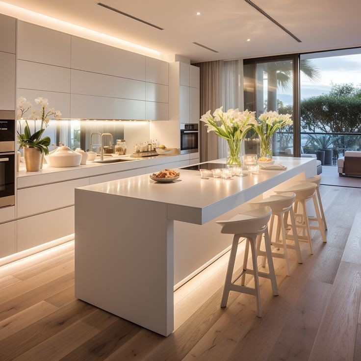 Eco-friendly WPC panels made from recycled materials in a minimalist kitchen design